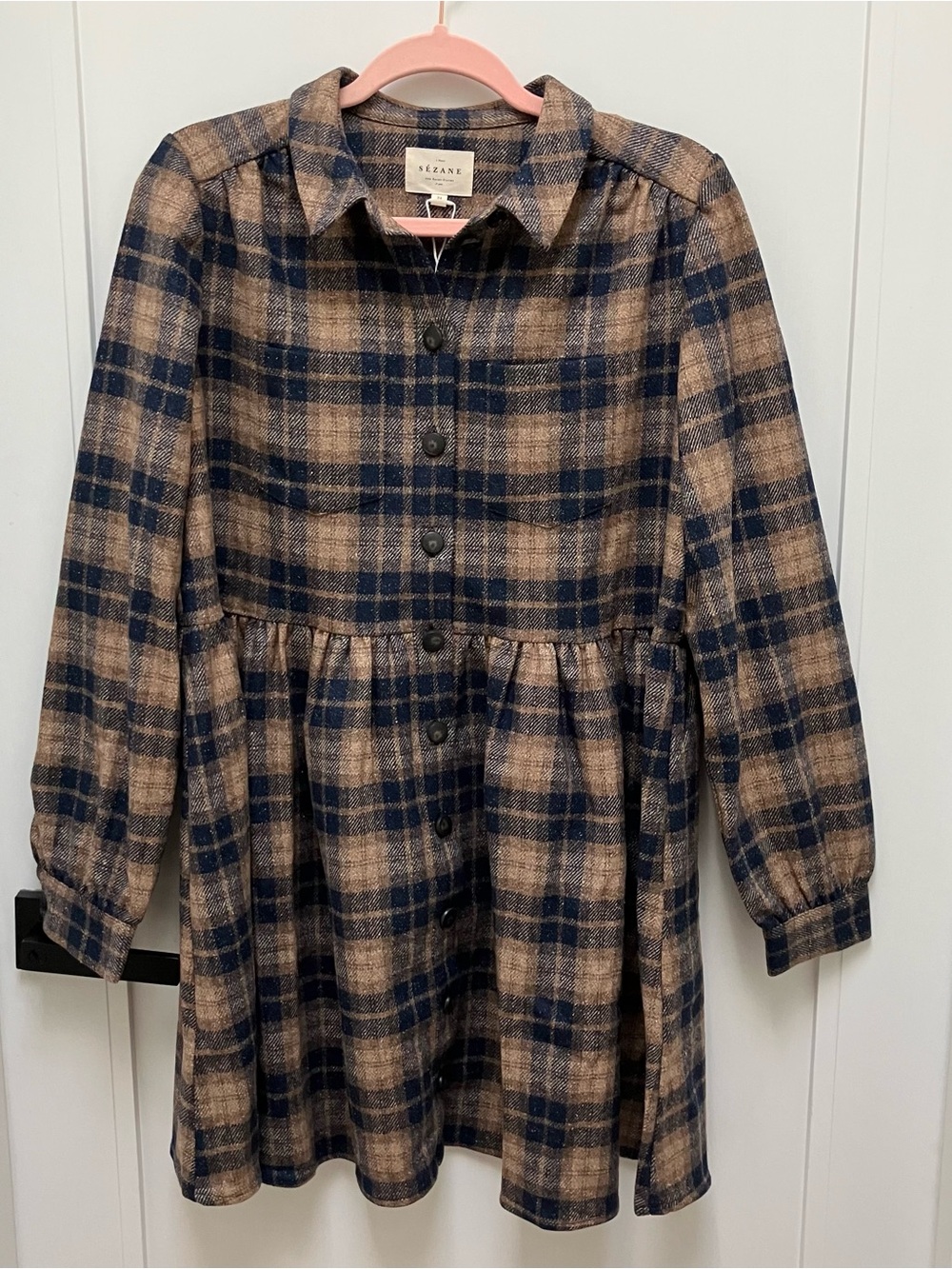 Sézane Leana Mini Wool Plaid Dress in Carreaux Brooklyn - EU/34 - US/2 - Picture 5 of 11